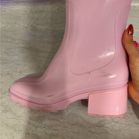 Pink Women's Ankle Rain Boots - Picture 2 of 3